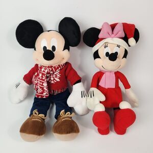 Mickey‎ And Minnie Christmas Plush Disney Store 2015 Walt Disney Decor Mouse